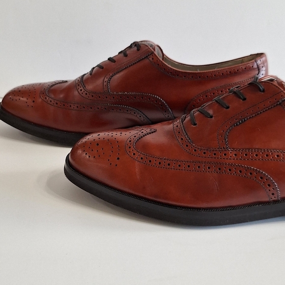 Rockport Brown Leather Wingtip Oxford Shoes with Brogue Detailing Size 13 - Picture 10 of 14